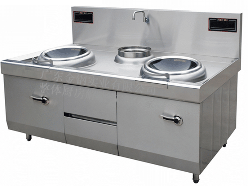 電磁櫃式雙頭單尾小炒爐