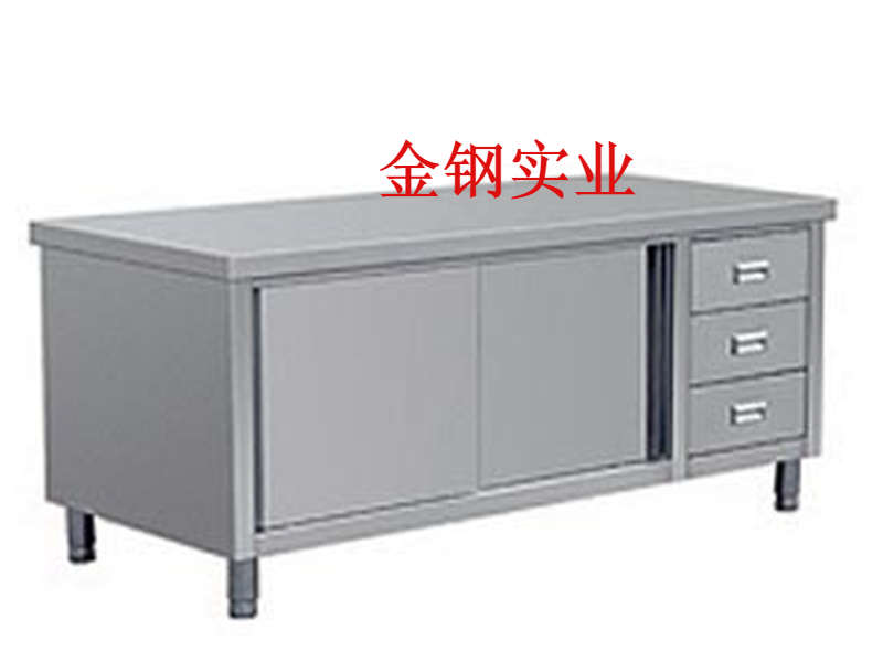 不鏽鋼三抽單通工作台